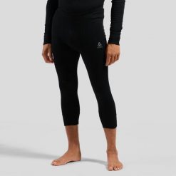 Legginsy termoaktywne męskie Odlo Active Warm BL Bottom 3/4. Czarne bielizna termoaktywna ODLO, m, bez wzorów, bez ramiączek. Za 249.99 zł.