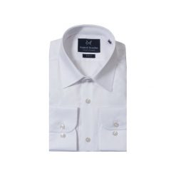 KOSZULA WHITE CLASSIC. Białe koszule Guns&tuxedos, m, bez wzorów, bez kołnierzyka, bez ramiączek. Za 139.99 zł.