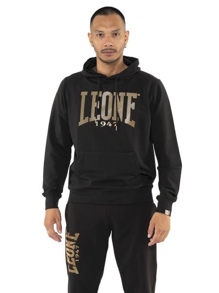 Leone Stripe Gold męska bawełniana bluza z kapturem bez zabrudzeń. Czarne bluzy z kapturem LEONE 1947 APPAREL, m, bez wzorów, z bawełny, z kapturem. Za 303.12 zł.