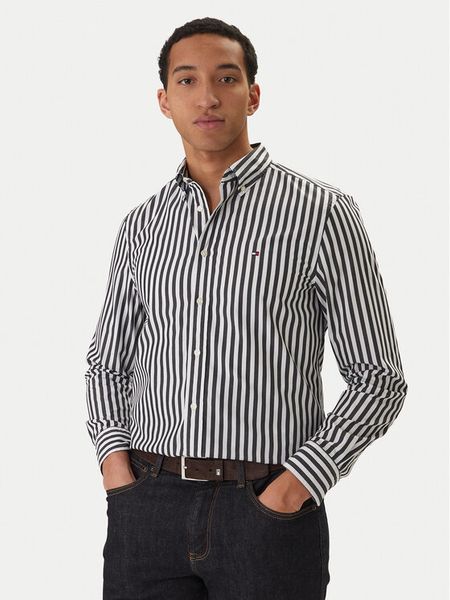 Tommy Hilfiger Koszula MW0MW42440 Czarny Regular Fit. Czarne koszule Tommy Hilfiger, m, bez wzorów, z bawełny, bez kołnierzyka, bez ramiączek. Za 329.99 zł.