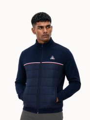 Kurtka Le Coq Sportif Tri SP. Niebieskie kurtki le coq sportif, uniwersalny, bez wzorów, z materiału, bez kaptura. Za 545.00 zł.