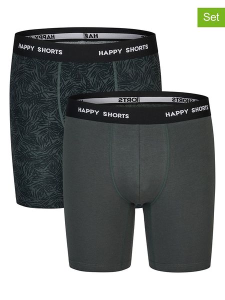 Happy Shorts Bokserki (2 pary) w kolorze czarno-antracytowym rozmiar: M. Czarne bokserki Happy Shorts, m, bez wzorów. Za 48.39 zł.