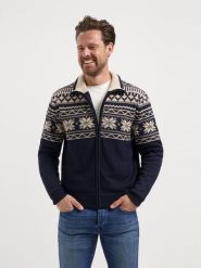 TRAVELIN' Kardigan w kolorze granatowym rozmiar: L. Niebieskie swetry rozpinane Travelin', l, bez wzorów, bez kołnierzyka, bez ramiączek. Za 295.99 zł.