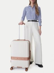 Beverly Hills Polo Club Walizka średnia CEO-BHPC-WAL-008-M Beżowy. Brązowe walizki Beverly Hills Polo Club, bez wzorów, z tworzywa sztucznego, średnie. Za 359.99 zł.