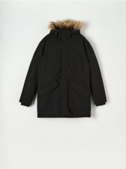 Kurtka parka - czarny. Czarne kurtki Sinsay, l, bez wzorów, bez kaptura. Za 199.99 zł.