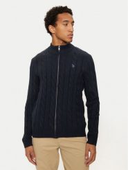 U.S. Polo Assn. Sweter MUP3791 Granatowy Regular Fit. Niebieskie swetry rozpinane U.S. Polo Assn., m, bez wzorów, z syntetyku, bez kołnierzyka, bez ramiączek. Za 189.99 zł.