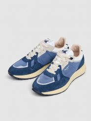 Pepe Jeans FOOTWEAR Skórzane sneakersy w kolorze niebieskim rozmiar: 42. Niebieskie buty sportowe casual Pepe Jeans FOOTWEAR, bez wzorów, z jeansu, bez zapięcia. Za 194.61 zł.