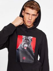 Hugo Bluza Debras 50498293 Czarny Regular Fit. Czarne bluzy Hugo, m, bez wzorów, z bawełny, bez kaptura. Za 319.99 zł.