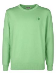 U.S. Polo Assn. Sweter w kolorze zielonym rozmiar: L. Zielone swetry nierozpinane U.S. Polo Assn., l, bez wzorów, z bawełny, bez kołnierzyka, bez ramiączek. Za 155.15 zł.