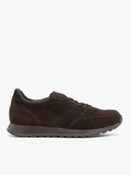 Ciemnobrązowe sportowe półbuty. Brązowe eleganckie półbuty Ryłko, bez wzorów, ze skóry, bez obcasa, na płaskiej podeszwie, bez zapięcia. Za 549.99 zł.