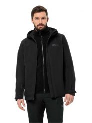 Jack Wolfskin Kurtka funkcyjna 3w1 "Taubenberg" w kolorze czarnym rozmiar: XXL. Czarne kurtki outdoor i hardshell Jack Wolfskin, m, bez wzorów, bez kaptura. Za 599.97 zł.