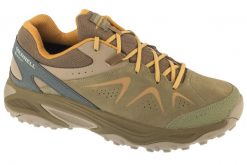 Buty trekkingowe męskie, Yokota 3 GTX. Brązowe trekkingi Merrell, bez wzorów, z materiału, przed kostkę, bez zapięcia. Za 615.00 zł.