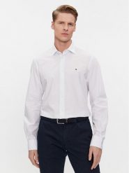 Tommy Hilfiger Koszula MW0MW34018 Biały Regular Fit. Białe koszule Tommy Hilfiger, m, bez wzorów, z bawełny, bez kołnierzyka, bez ramiączek. Za 239.99 zł.