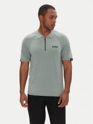 BOSS Polo K_Perform-Max_Pl 50537146 Zielony Slim Fit. Zielone koszulki polo Boss, m, bez wzorów, z bawełny, bez kołnierzyka, bez ramiączek. Za 519.99 zł.