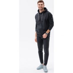 Komplet męski dresowy bluza + spodnie - czarny V1 Z49 - XXL. Czarne bluzy Ombre Clothing, m, bez wzorów, z dresówki, bez kaptura. W wyprzedaży za 179.99 zł.