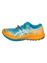 Asics Buty "Fuji Lite 5" w kolorze niebiesko-pomarańczowym do biegania rozmiar: 41,5. Niebieskie buty do biegania ASICS, bez wzorów, z materiału, do biegania. Za 340.59 zł.