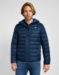 MESKA KURTKA LEE LIGHT PUFFER JKT RIVET NAVY 112355676. Niebieskie kurtki Lee, na zimę, s, bez wzorów, bez kaptura. Za 299.99 zł.