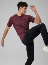 4F Koszulka treningowa regular szybkoschnąca męska - burgundowa XXL. Czerwone t-shirty 4F, bez wzorów, ze skóry, bez ramiączek, na fitness i siłownię. Za 129.99 zł.