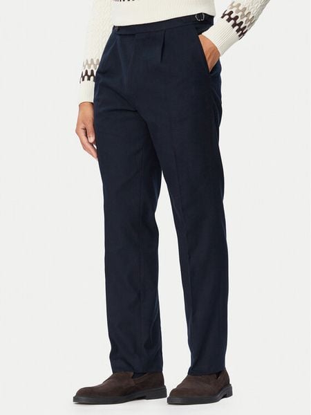 BOSS Chinosy H-Perino 50572014 Granatowy Tapered Fit. Niebieskie eleganckie spodnie Boss, m, z bawełny. Za 764.99 zł.