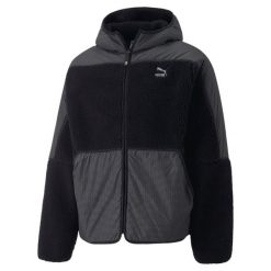 Kurtka z kapturem Puma Sherpa. Czarne kurtki Puma, xs, bez wzorów, z materiału, z kapturem. Za 396.20 zł.