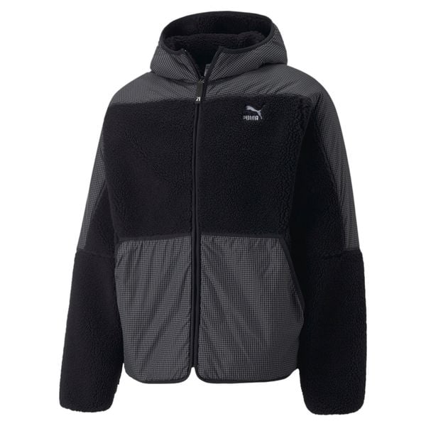 Kurtka z kapturem Puma Sherpa. Czarne kurtki Puma, xs, bez wzorów, z materiału, z kapturem. Za 396.20 zł.
