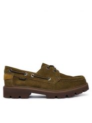 Clarks Półbuty Cleyhill Boat 26327952 Zielony. Zielone eleganckie półbuty Clarks, bez wzorów, ze skóry, bez obcasa, bez zapięcia. Za 479.99 zł.
