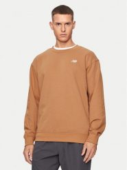 New Balance Bluza Small Logo MT41507 Brązowy Relaxed Fit. Brązowe bluzy New Balance, m, bez wzorów, z bawełny, bez kaptura. Za 169.99 zł.