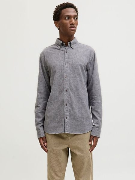 Jack & Jones Koszula - Regular fit - w kolorze szarym rozmiar: XL. Szare koszule Jack & Jones, xl, bez wzorów, z bawełny, bez kołnierzyka, bez ramiączek. Za 91.56 zł.