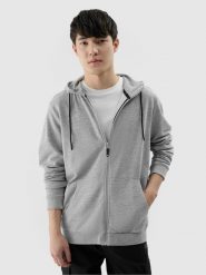 4F Bluza dresowa rozpinana z kapturem męska - chłodny jasny szary XL. Szare bluzy 4F, m, bez wzorów, z bawełny, z kapturem. W wyprzedaży za 129.99 zł.