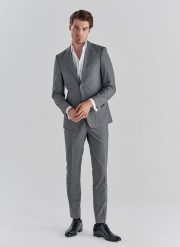 PAKO LORENTE – Szare spodnie garniturowe P22SF-6G-007-S-S. Szare eleganckie spodnie Pako Lorente, na wesele, s, z elastanu, eleganckie. Za 199.99 zł.