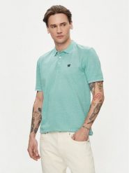 Wrangler Polo Refined 112350393 Zielony Regular Fit. Zielone koszulki polo Wrangler, m, bez wzorów, z bawełny, bez kołnierzyka, bez ramiączek. Za 109.99 zł.