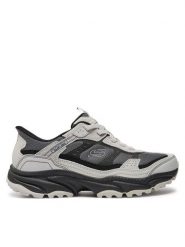 Skechers Trekkingi Slip-ins Vigor AT 237744/GYBK Szary. Szare trekkingi Skechers, bez wzorów, ze skóry, bez zapięcia. Za 359.99 zł.