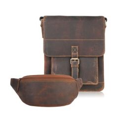 ZESTAW PREZENTOWY ZUP-98-HBR LISTONOSZKA MĘSKA BRĄZOWA T-91-HBR I SASZETKA T-89-HBR PAOLO PERUZZI. Brązowe torby na ramię bez wzorów, z materiału, na ramię, bez dodatków. Za 339.99 zł.