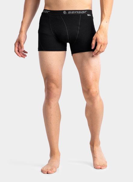 Bokserki termoaktywne męskie Sensor Merino DF Boxers. Czarne bielizna termoaktywna Sensor, l, bez wzorów, z materiału. Za 136.20 zł.