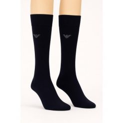 Skarpety podkolanówki Emporio Armani 2-Pack. Niebieskie skarpety Emporio Armani Connected, bez wzorów. Za 69.00 zł.