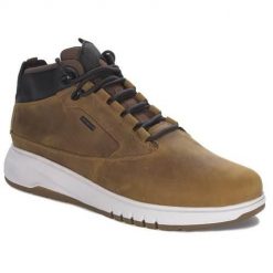 Buty do chodzenia męskie Geox U04APA000FFC2112. Brązowe buty sportowe casual Geox, bez wzorów, z materiału, bez zapięcia. Za 862.00 zł.
