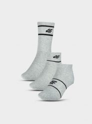 4F Skarpety casual (3-pack) uniseks - szare 39-42. Szare skarpety 4F, bez wzorów, z bawełny. Za 49.99 zł.
