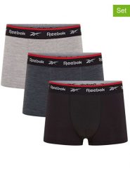 Reebok Bokserki (3 pary) "Redgrave" w kolorze czarno-szarym rozmiar: XL. Czarne bokserki Reebok, xl, bez wzorów. Za 56.99 zł.