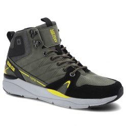 Trekkingi unisex Big Star, cholewka o podwyższonej konstrukcji z paneli tekstylnych i skór ekologicznych system sznurowania z przelotkami i haczykami. Zielone trekkingi BIG STAR, bez wzorów, z materiału, bez zapięcia. Za 180.00 zł.