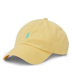 Czapka z daszkiem Polo Ralph Lauren. Żółte czapki z daszkiem Polo Ralph Lauren, bez wzorów. Za 269.99 zł.