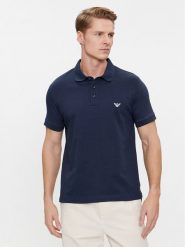 Emporio Armani Underwear Polo 211804 4R461 06935 Granatowy Regular Fit. Niebieskie koszulki polo Emporio Armani Underwear, m, bez wzorów, z bawełny, bez kołnierzyka, bez ramiączek. Za 669.99 zł.