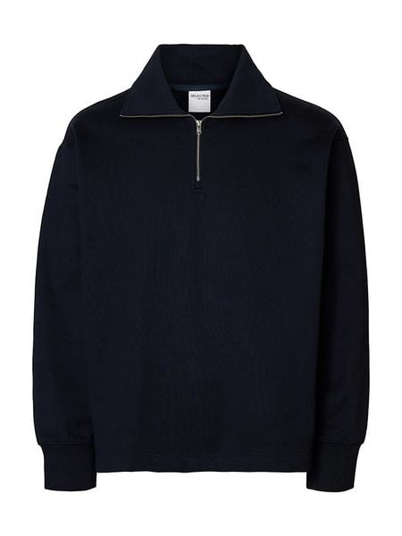 SELECTED HOMME Sweter "Dan" w kolorze czarnym rozmiar: S. Czarne swetry nierozpinane Selected Homme, s, bez wzorów, z bawełny, bez kołnierzyka, bez ramiączek. Za 135.49 zł.
