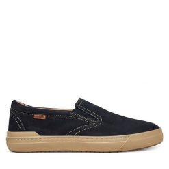 Półbuty Lasocki. Niebieskie eleganckie półbuty Lasocki, bez wzorów, bez obcasa, bez zapięcia. Za 199.99 zł.
