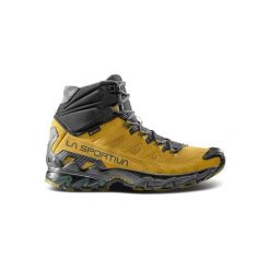 Skórzane buty trekkingowe La Sportiva Ultra Raptor II GTX Mid. Żółte buty turystyczne La Sportiva, bez wzorów, z gore-texu, bez zapięcia, trekkingowe, gore-tex. Za 958.50 zł.