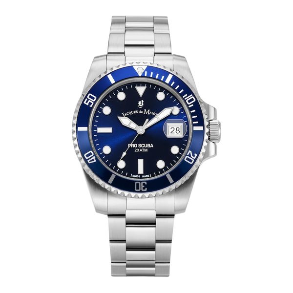 Jacques du Manoir Mężczyźnizegarek Pro Scuba Zegarki 1 ct Męskie. Niebieskie zegarki Jacques du Manoir, srebrne. Za 1,075.99 zł.