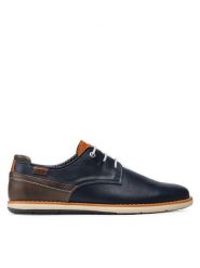 Pikolinos Półbuty M4E-4104C1 Granatowy. Niebieskie eleganckie półbuty Pikolinos, bez wzorów, ze skóry, bez obcasa, bez zapięcia. Za 419.99 zł.