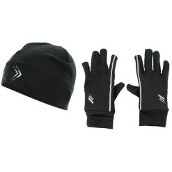 Zestaw Czapka I Rękawiczki Unisex Dla Dorosłych. Czarne czapki zimowe Rucanor, bez wzorów. Za 73.99 zł.