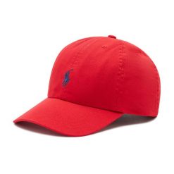 Czapka z daszkiem Polo Ralph Lauren. Czerwone czapki z daszkiem Polo Ralph Lauren, bez wzorów. Za 169.99 zł.