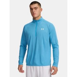 Koszulka męska z długim rękawem UA Tech Textured 1/2 Zip 1382797-453 2XL. Niebieskie bluzy Under Armour, l, bez wzorów, bez kaptura. Za 134.99 zł.