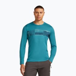 Longsleeve termoaktywny męski icebreaker Merino 200 Oasis Crewe Elevation Line. Niebieskie bielizna termoaktywna Icebreaker, m, bez wzorów, bez ramiączek, narciarskie. Za 349.99 zł.